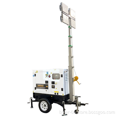 Mobile Portable Trailer Light Tower with LED 4x1000W Manual Lifting